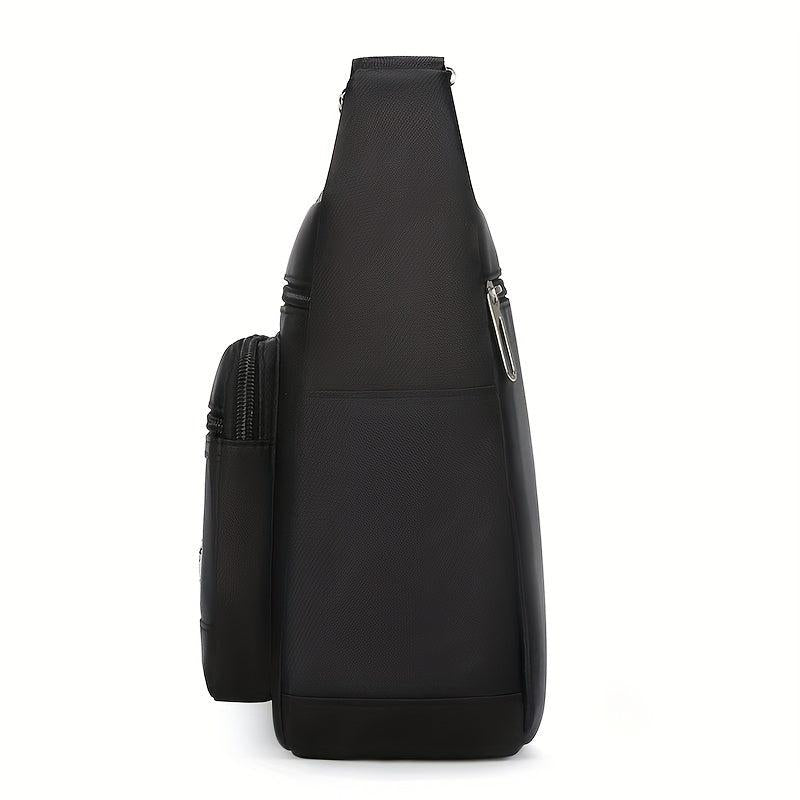 Men's Large Capacity Messenger Bag with Water Bottle Holder