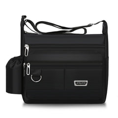 Men's Large Capacity Messenger Bag with Water Bottle Holder