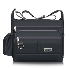 Men's Large Capacity Messenger Bag with Water Bottle Holder