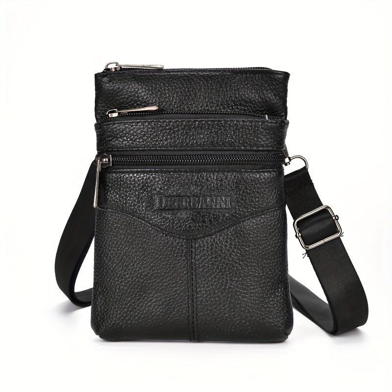 Men's Top Cowhide Waist Bag Business Casual Crossbody
