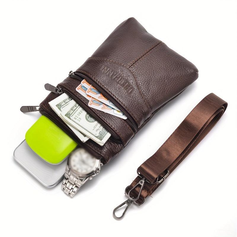 Men's Top Cowhide Waist Bag Business Casual Crossbody