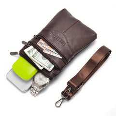 Men's Top Cowhide Waist Bag Business Casual Crossbody