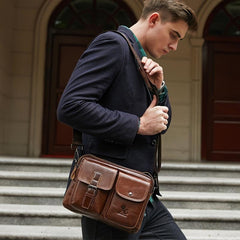 Casual Vintage Men's Leather Shoulder Bag Square Bag