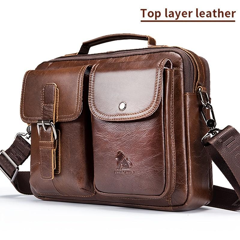 Casual Vintage Men's Leather Shoulder Bag Square Bag
