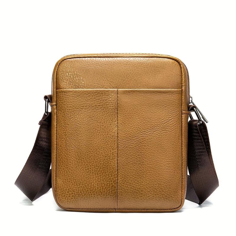 Men's Leather Crossbody Bag Vintage Messenger Bag