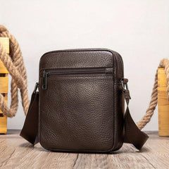 Men's Leather Crossbody Bag Vintage Messenger Bag