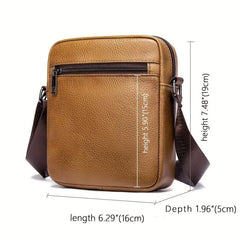 Men's Leather Crossbody Bag Vintage Messenger Bag