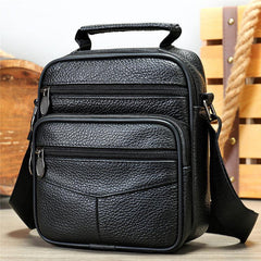 Men's Leather Shoulder Bag Male Messenger Bag Vertical Crossbody Briefcase
