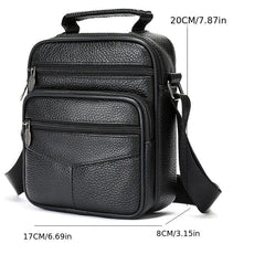 Men's Leather Shoulder Bag Male Messenger Bag Vertical Crossbody Briefcase
