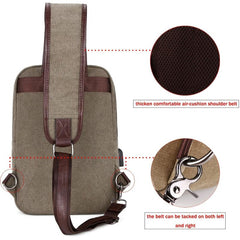 Casual Men's Chest Bag Retro Large Capacity Waterproof Canvas Shoulder Bag