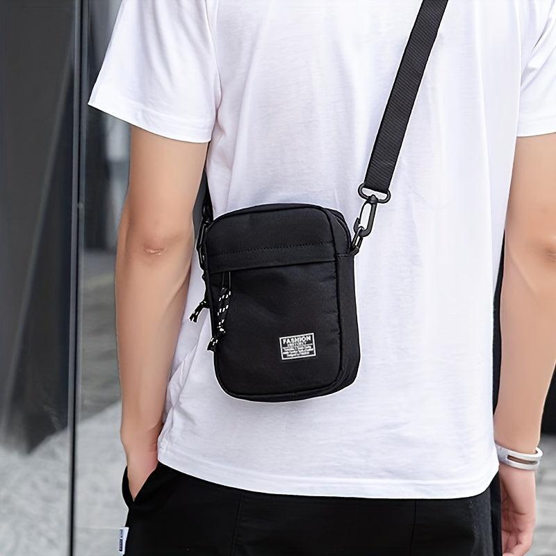 Men's Square Crossbody Bag Oxford Cloth Shoulder Bag