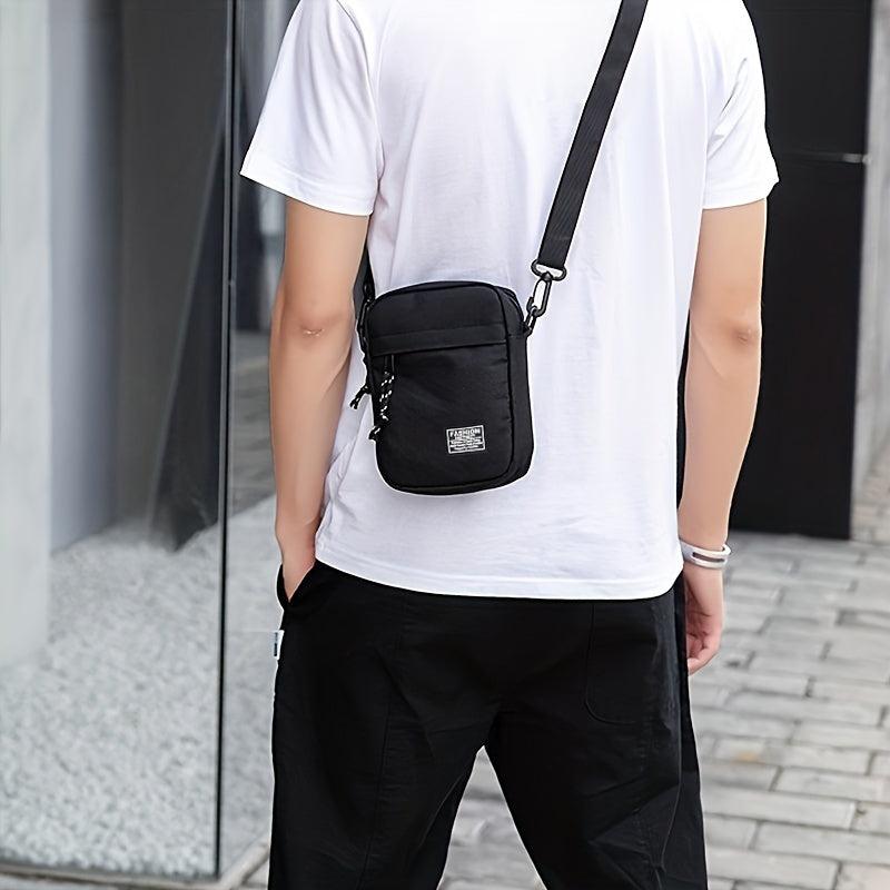 Men's Square Crossbody Bag Oxford Cloth Shoulder Bag