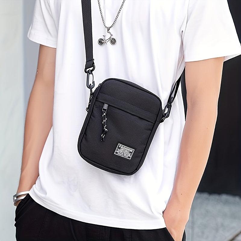 Men's Square Crossbody Bag Oxford Cloth Shoulder Bag