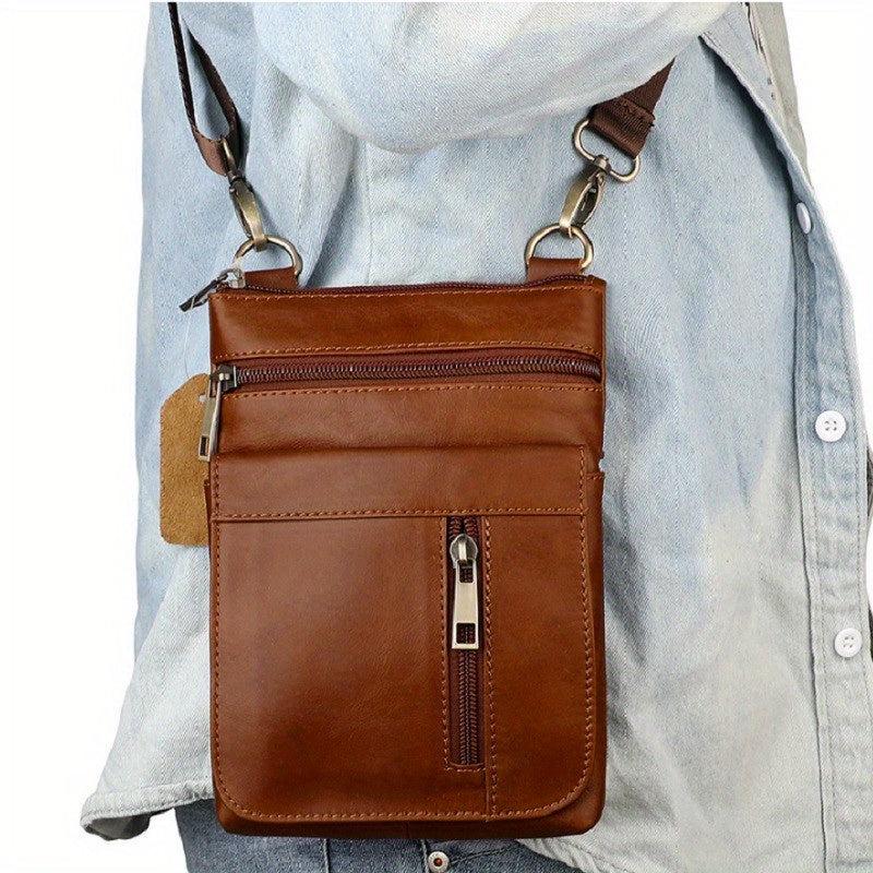 Vintage Leather Messenger Bag Crossbody Shoulder Bag