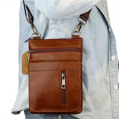 Vintage Leather Messenger Bag Crossbody Shoulder Bag