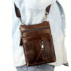 Vintage Leather Messenger Bag Crossbody Shoulder Bag