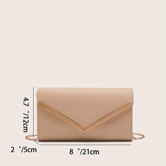 Metal Decor Envelope Clutch Shoulder Bag for Wedding Prom Party