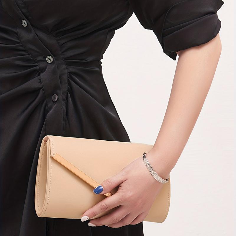 Metal Decor Envelope Clutch Shoulder Bag for Wedding Prom Party