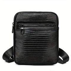 Men's Crocodile Pattern Shoulder Bag Small Square Crossbody