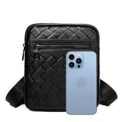 Men's Crocodile Pattern Shoulder Bag Small Square Crossbody