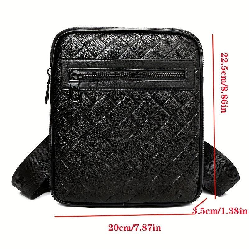 Men's Crocodile Pattern Shoulder Bag Small Square Crossbody