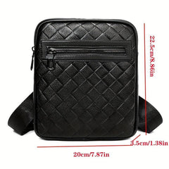 Men's Crocodile Pattern Shoulder Bag Small Square Crossbody