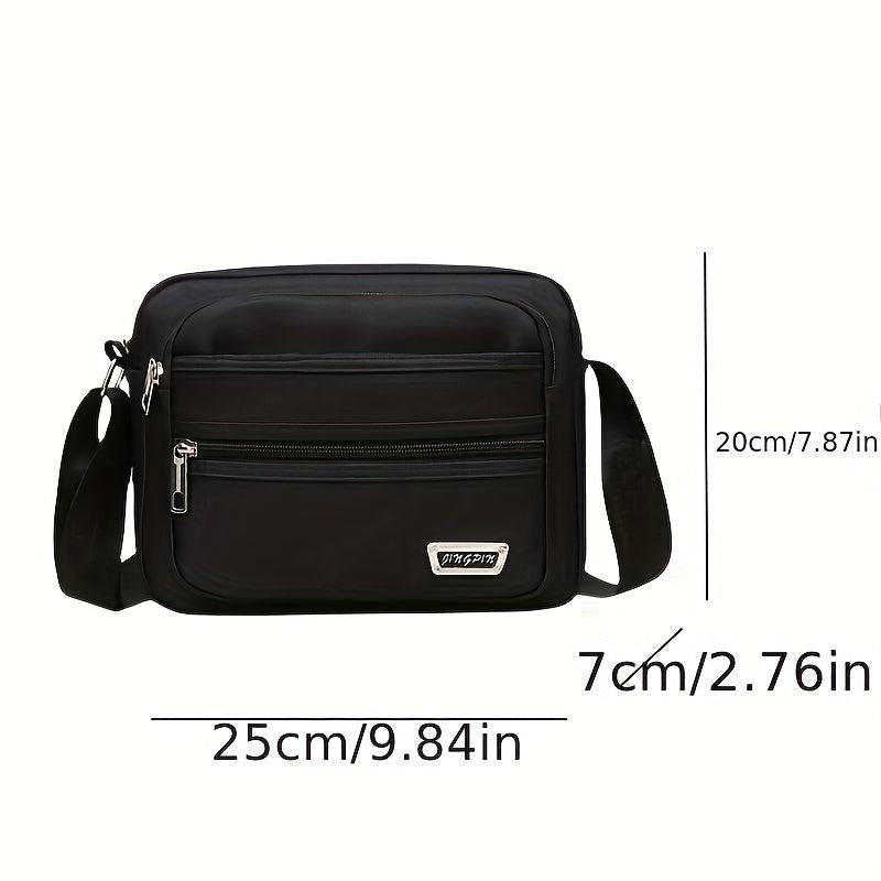 Men's Large Capacity Messenger Bag Nylon Small Backpack Square Bag