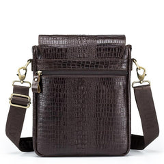 SCHLATUM Crocodile Pattern Leather Shoulder Bag for Work