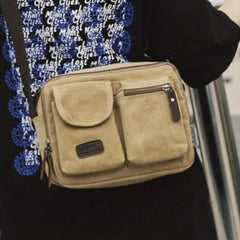Men's Casual Canvas Messenger Bag Vintage Outdoor Crossbody Bag