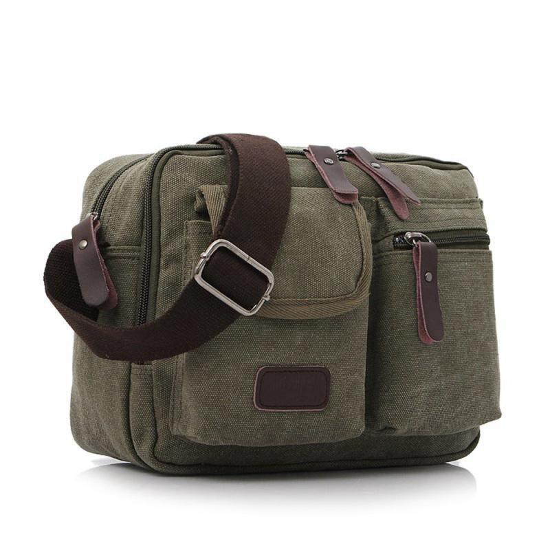 Men's Casual Canvas Messenger Bag Vintage Outdoor Crossbody Bag