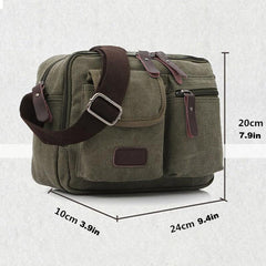 Men's Casual Canvas Messenger Bag Vintage Outdoor Crossbody Bag