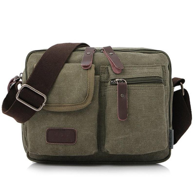 Men's Casual Canvas Messenger Bag Vintage Outdoor Crossbody Bag