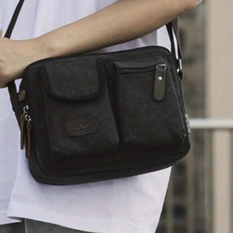 Men's Casual Canvas Messenger Bag Vintage Outdoor Crossbody Bag