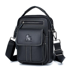 Men's Cowhide Shoulder Messenger Bag Casual Retro Vertical Small Bag