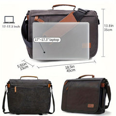Men's Vintage Canvas Messenger Bag Waterproof Large Capacity