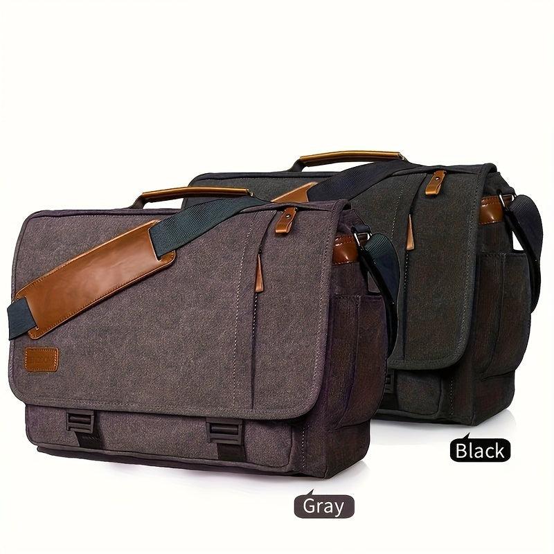 Men's Vintage Canvas Messenger Bag Waterproof Large Capacity