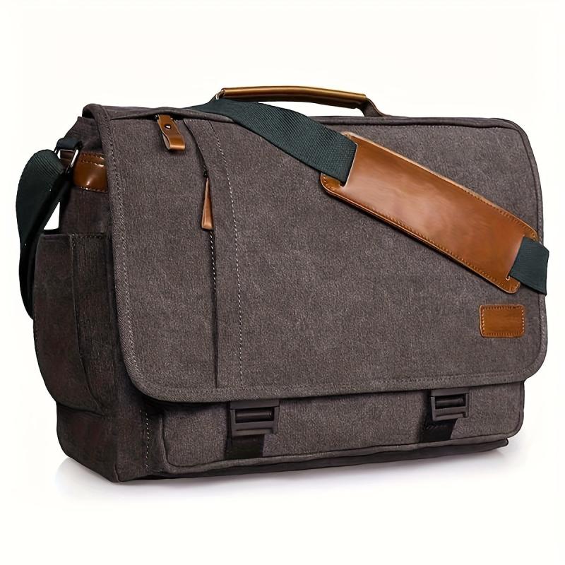Men's Vintage Canvas Messenger Bag Waterproof Large Capacity