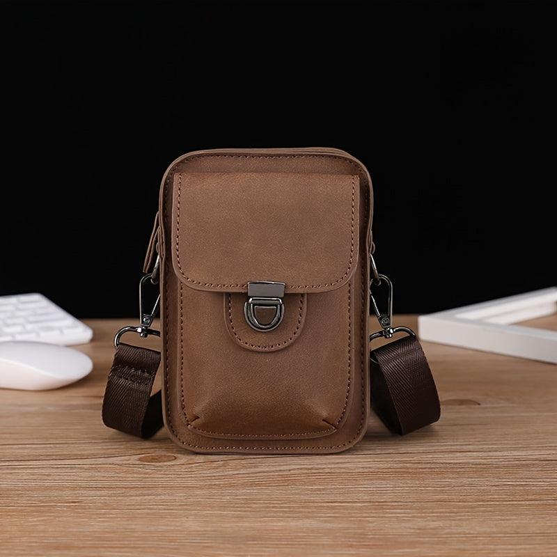 Men's PU Leather Shoulder Bag Outdoor Mini Waist Bag