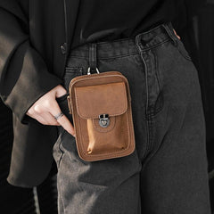 Men's PU Leather Shoulder Bag Outdoor Mini Waist Bag