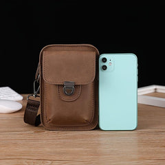 Men's PU Leather Shoulder Bag Outdoor Mini Waist Bag