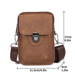 Men's PU Leather Shoulder Bag Outdoor Mini Waist Bag
