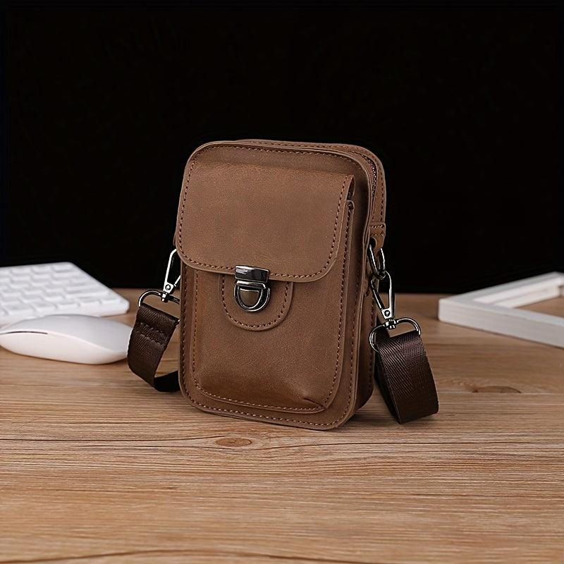 Men's PU Leather Shoulder Bag Outdoor Mini Waist Bag