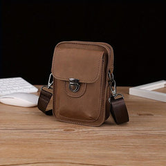 Men's PU Leather Shoulder Bag Outdoor Mini Waist Bag