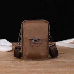 Men's PU Leather Shoulder Bag Outdoor Mini Waist Bag