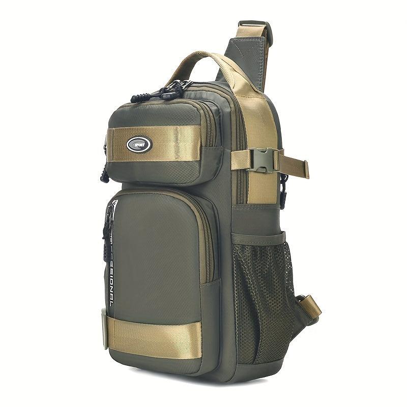 Men's Sling Bag Chest Bag with Water Bottle Position Single Shoulder Bag