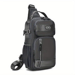 Men's Sling Bag Chest Bag with Water Bottle Position Single Shoulder Bag