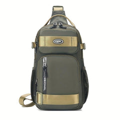 Men's Sling Bag Chest Bag with Water Bottle Position Single Shoulder Bag