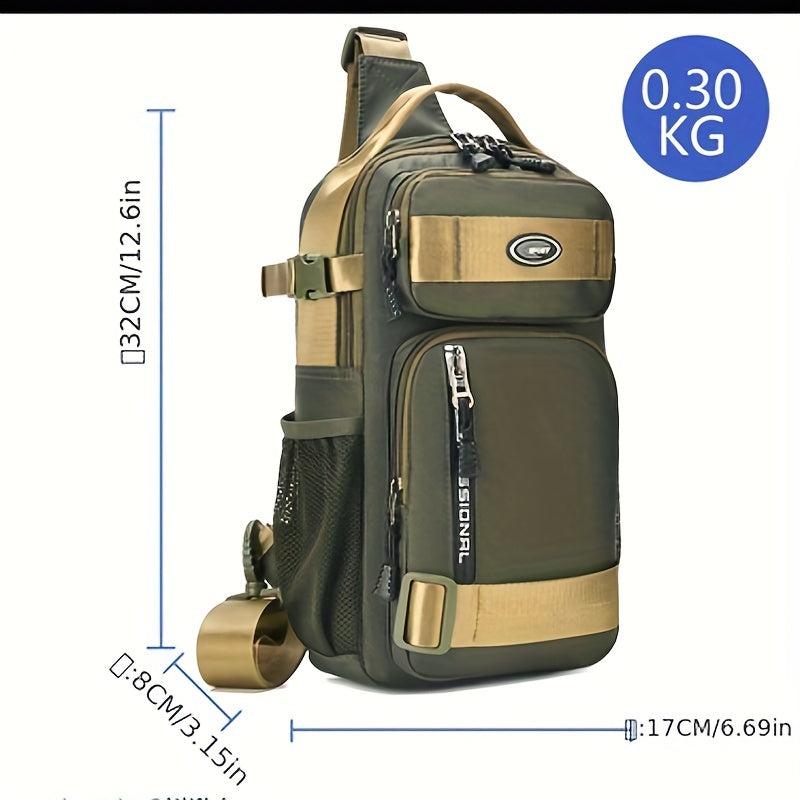 Men's Sling Bag Chest Bag with Water Bottle Position Single Shoulder Bag