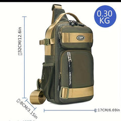 Men's Sling Bag Chest Bag with Water Bottle Position Single Shoulder Bag
