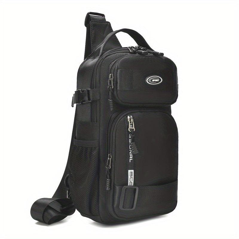 Men's Sling Bag Chest Bag with Water Bottle Position Single Shoulder Bag
